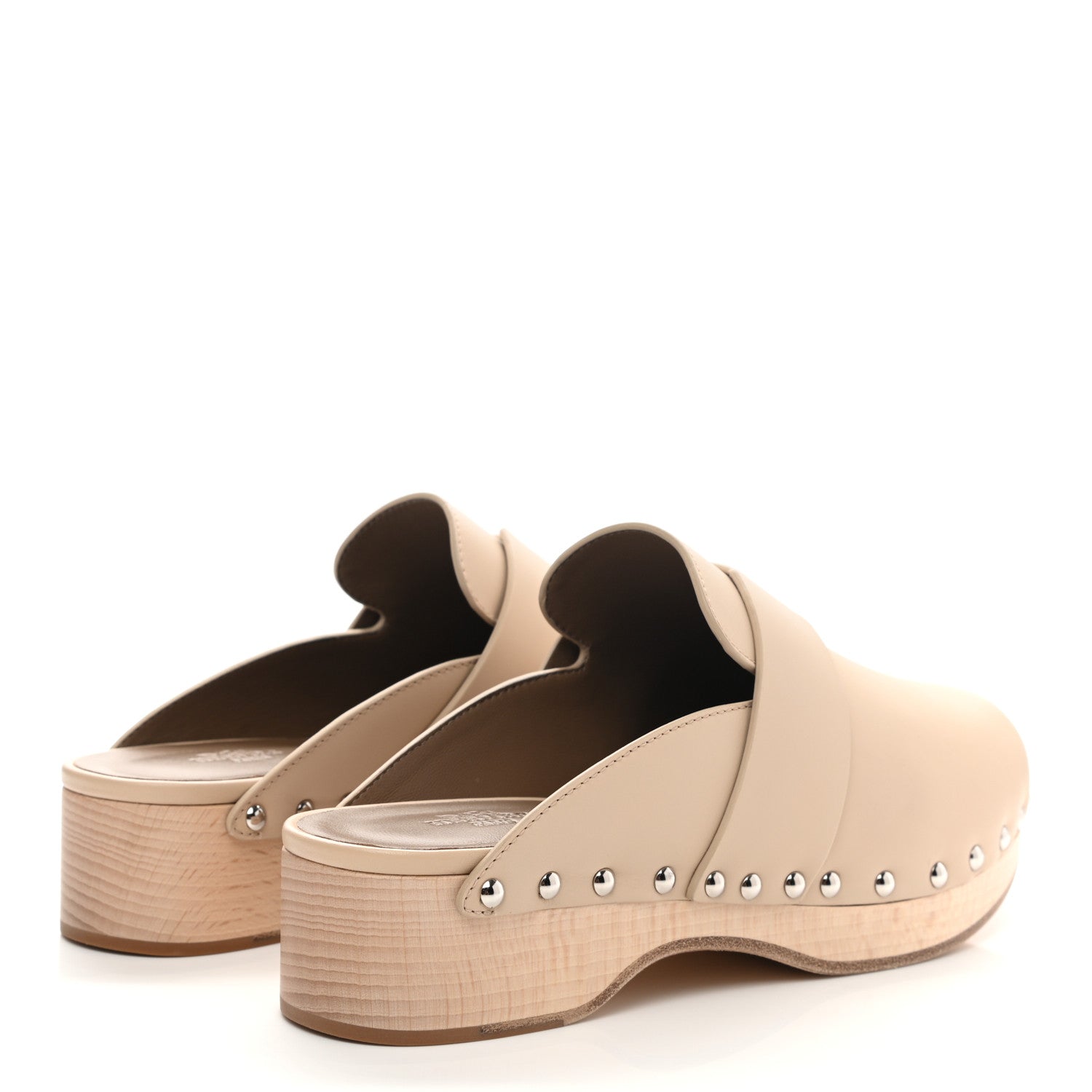 Hermes Calfskin Calya Mules 37 Hetre 4 of 8