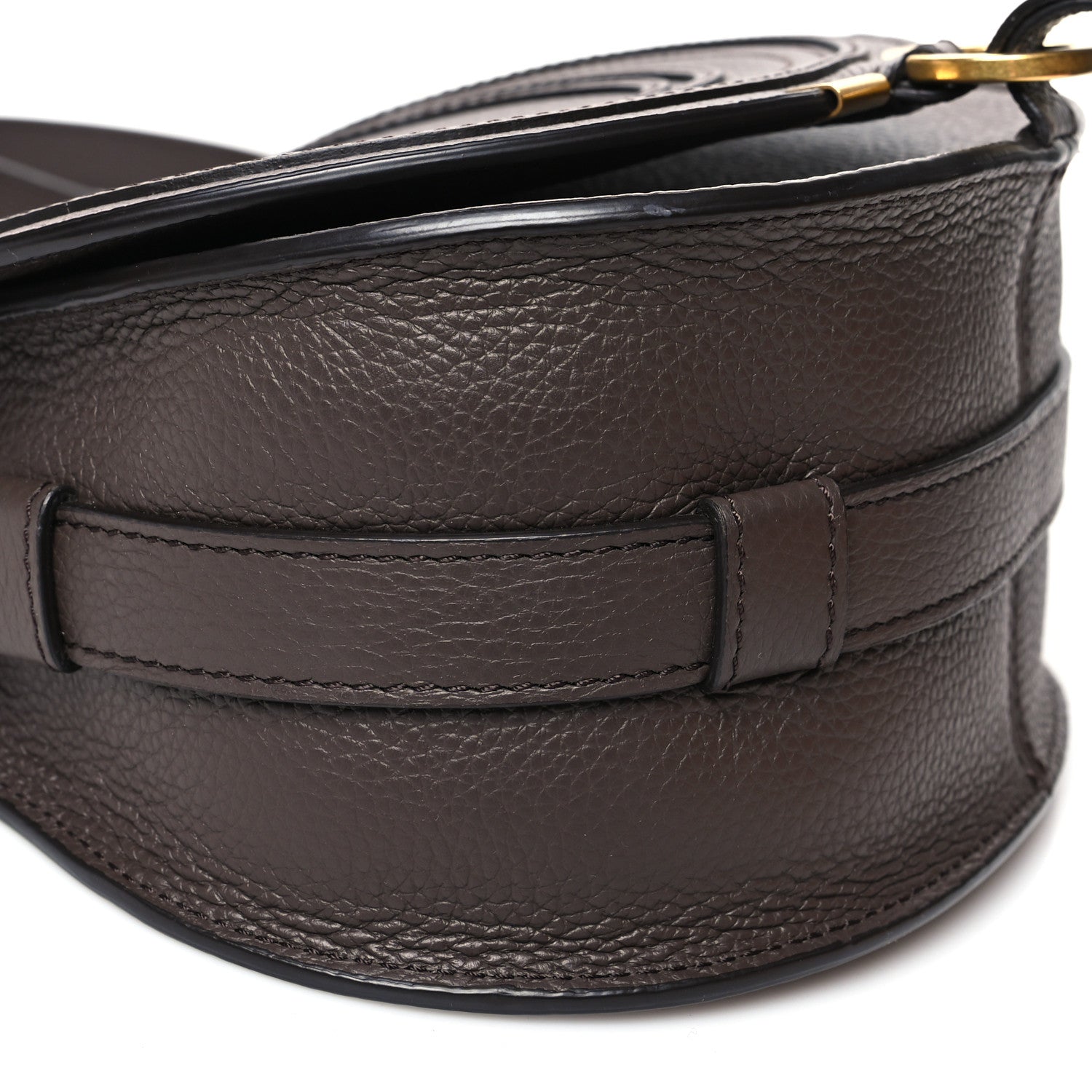 Chloe Grained Calfskin Small Marcie Saddle Bag Bold Brown 9 of 10