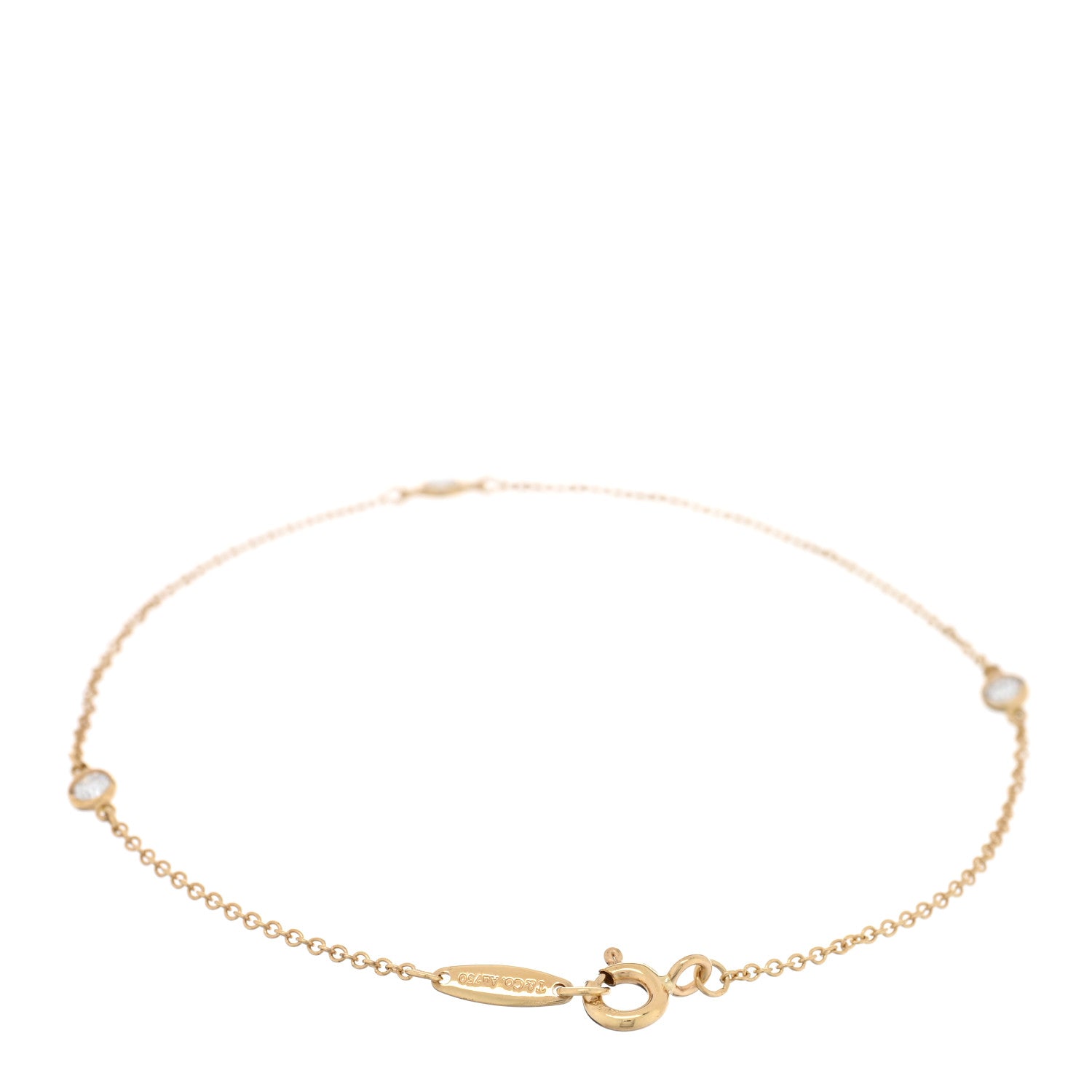 Tiffany 18K Yellow Gold Diamond .15ctw Elsa Peretti Diamonds by the Yard Station Bracelet 2 of 3