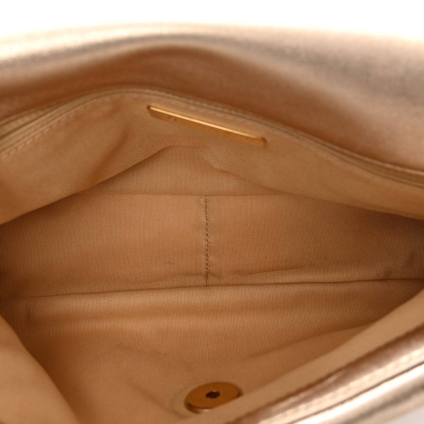 Metallic Lambskin Quilted Medium Chanel 19 Flap Gold