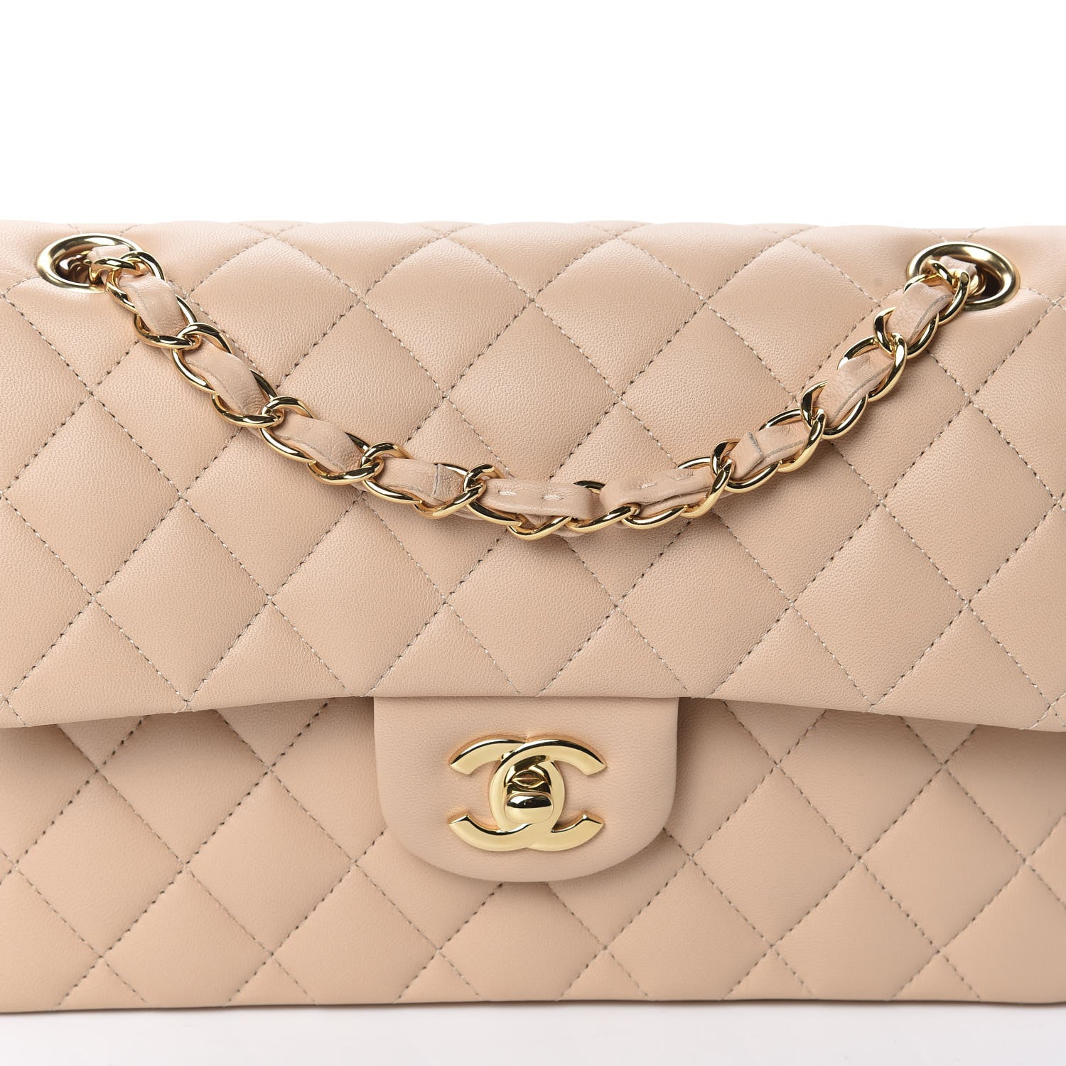 Chanel Lambskin Quilted Small Double Flap Beige 10 of 11