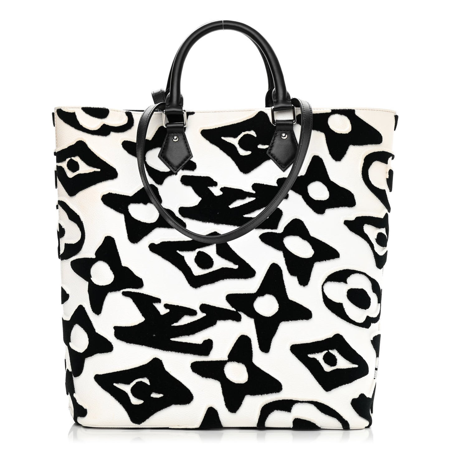 X UF Tufted Monogram Tufted Cabas White Black