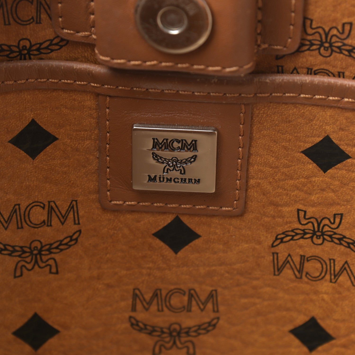 MCM Visetos Shopping Tote Cognac 6 of 21