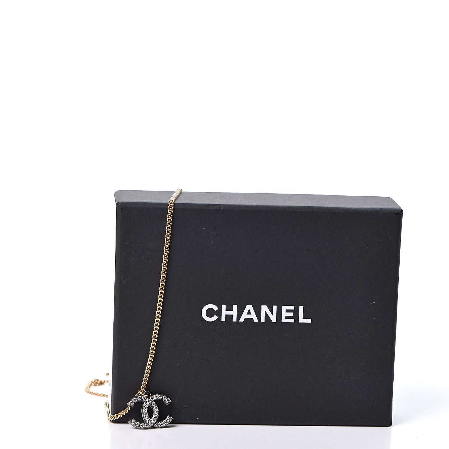 Crystal CC Pendant Necklace Gold Silver