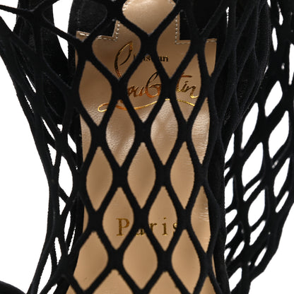 Christian Louboutin Veau Velours PVC Fishnet Zoom 100 Sandal 36 Black 6 of 9