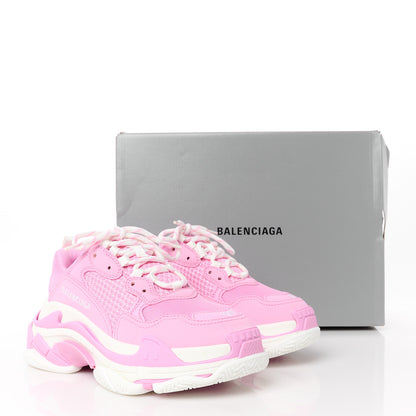 Balenciaga Fabric Mesh Womens Triple S Sneakers 37 Pink White 9 of 9