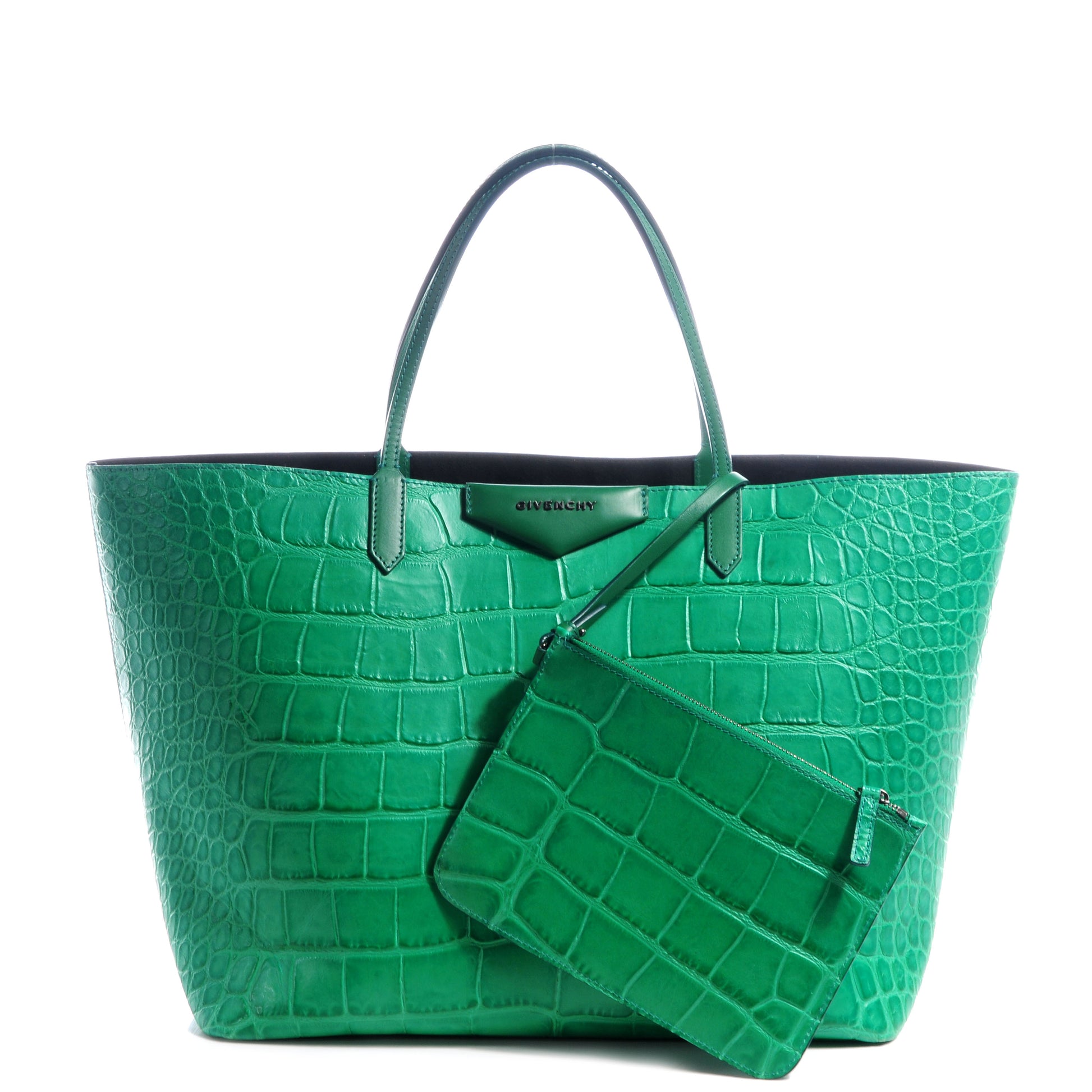Givenchy Calfskin Crocodile Embossed Large Antigona Tote Emerald 3 of 11