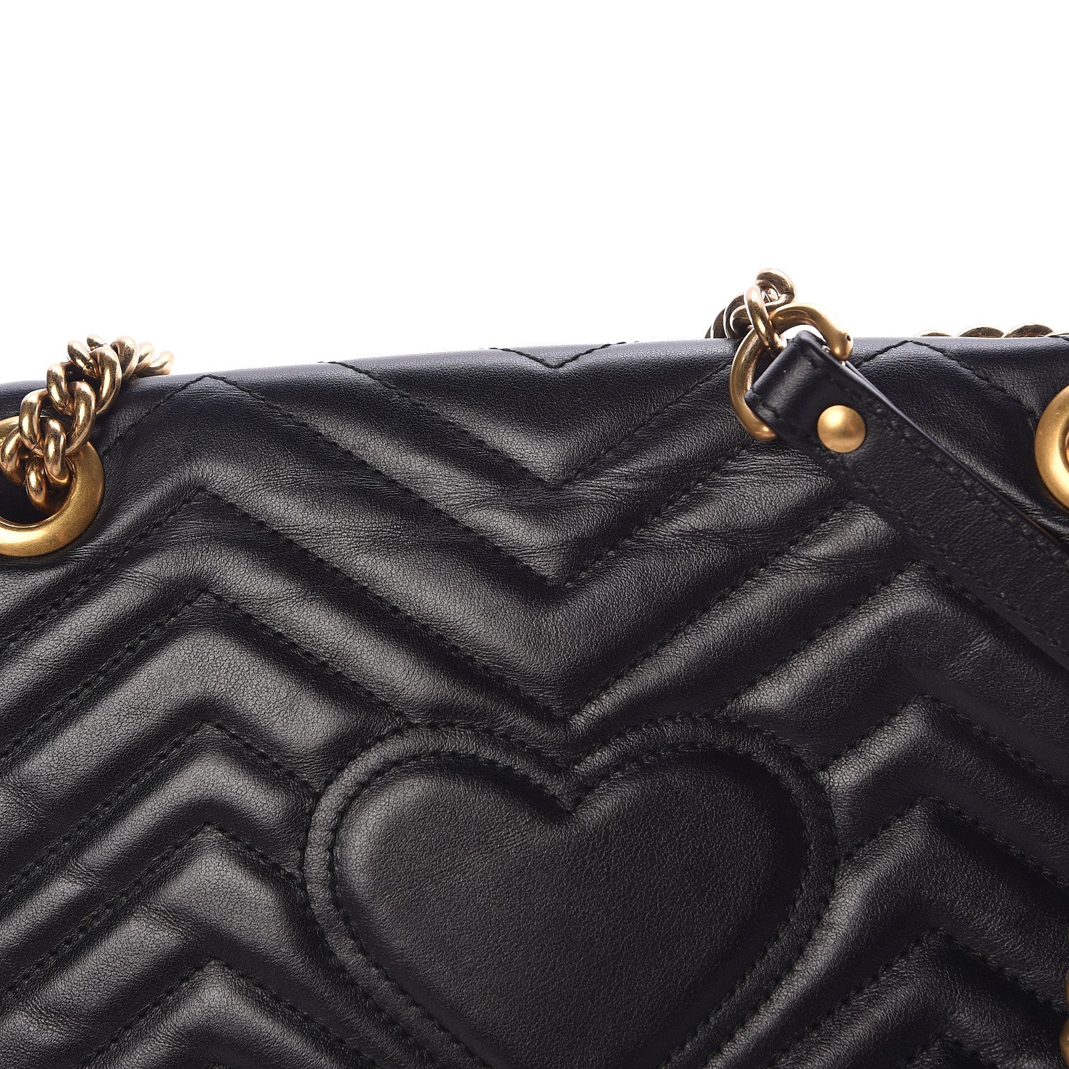 Gucci Calfskin Matelasse Small GG Marmont Shoulder Bag Black 13 of 13