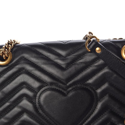 Gucci Calfskin Matelasse Small GG Marmont Shoulder Bag Black 13 of 13