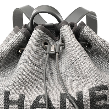 Chanel Canvas Large Deauville Backpack Grey 8 of 14
