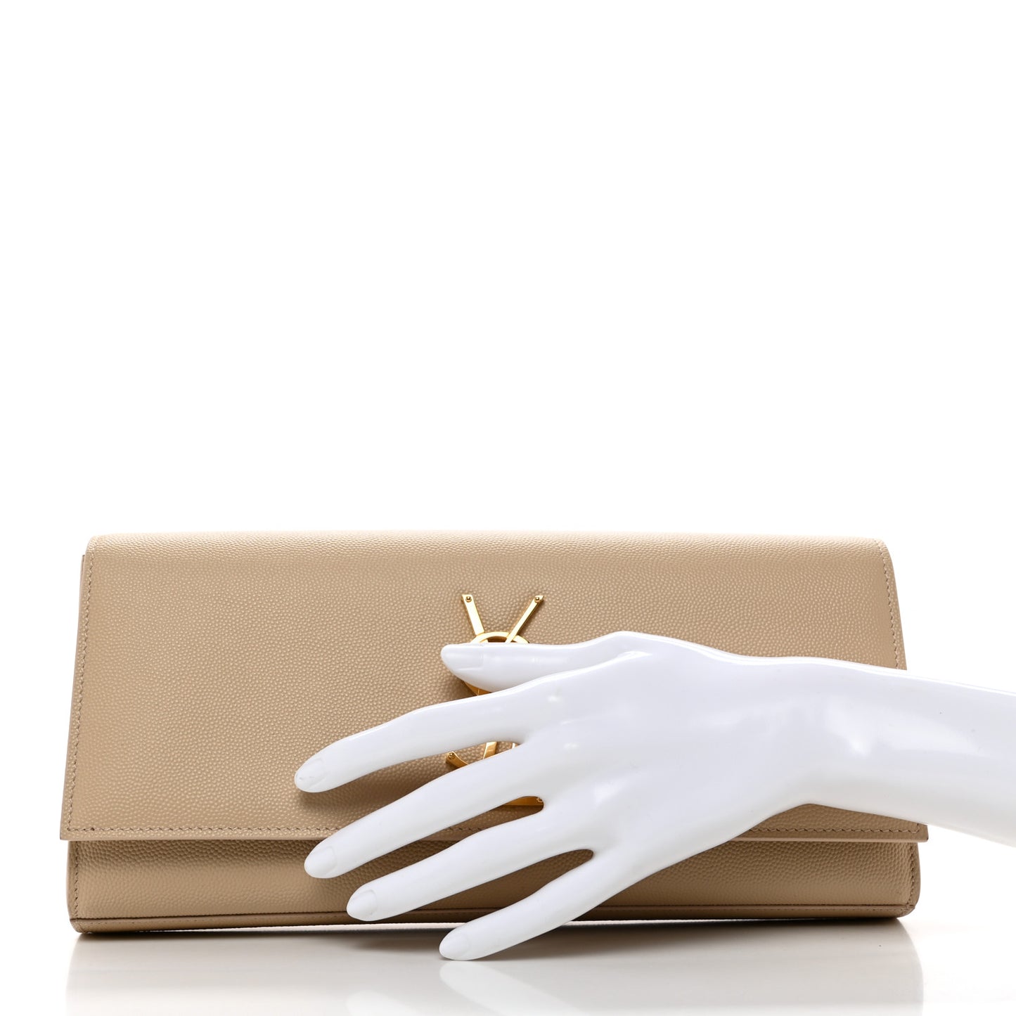 Grain De Poudre Classic Monogram Cassandre Clutch Nude Powder