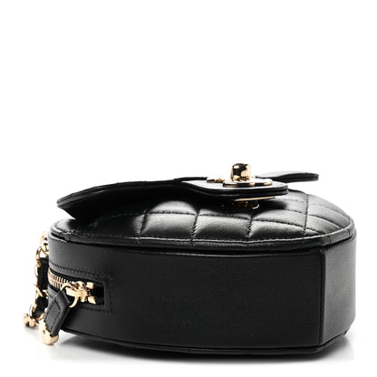 Chanel Lambskin Quilted CC In Love Heart Clutch With Chain Black 4 of 10