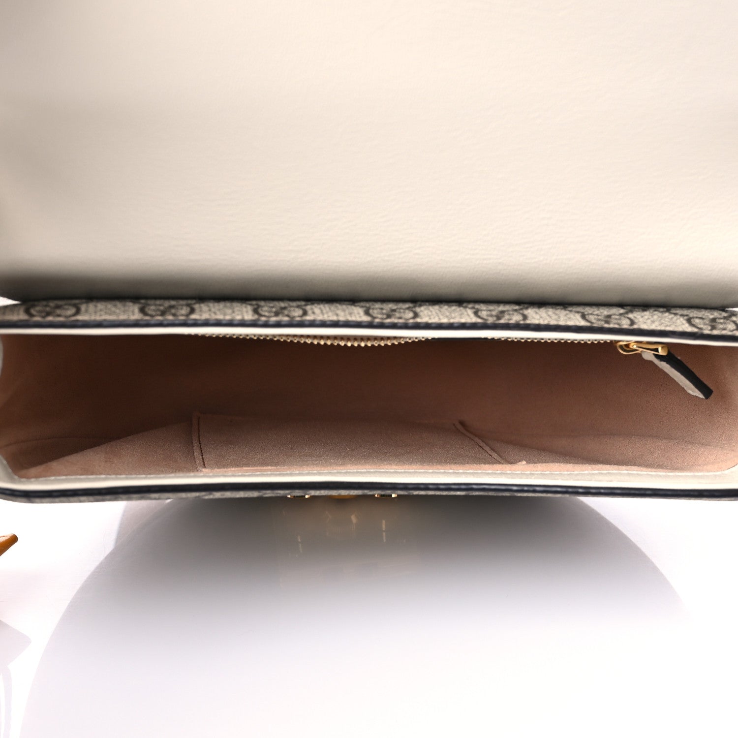 Gucci GG Supreme Monogram Calfskin Small Padlock Messenger Shoulder Bag Beige Mystic White Sun Oil 5 of 7