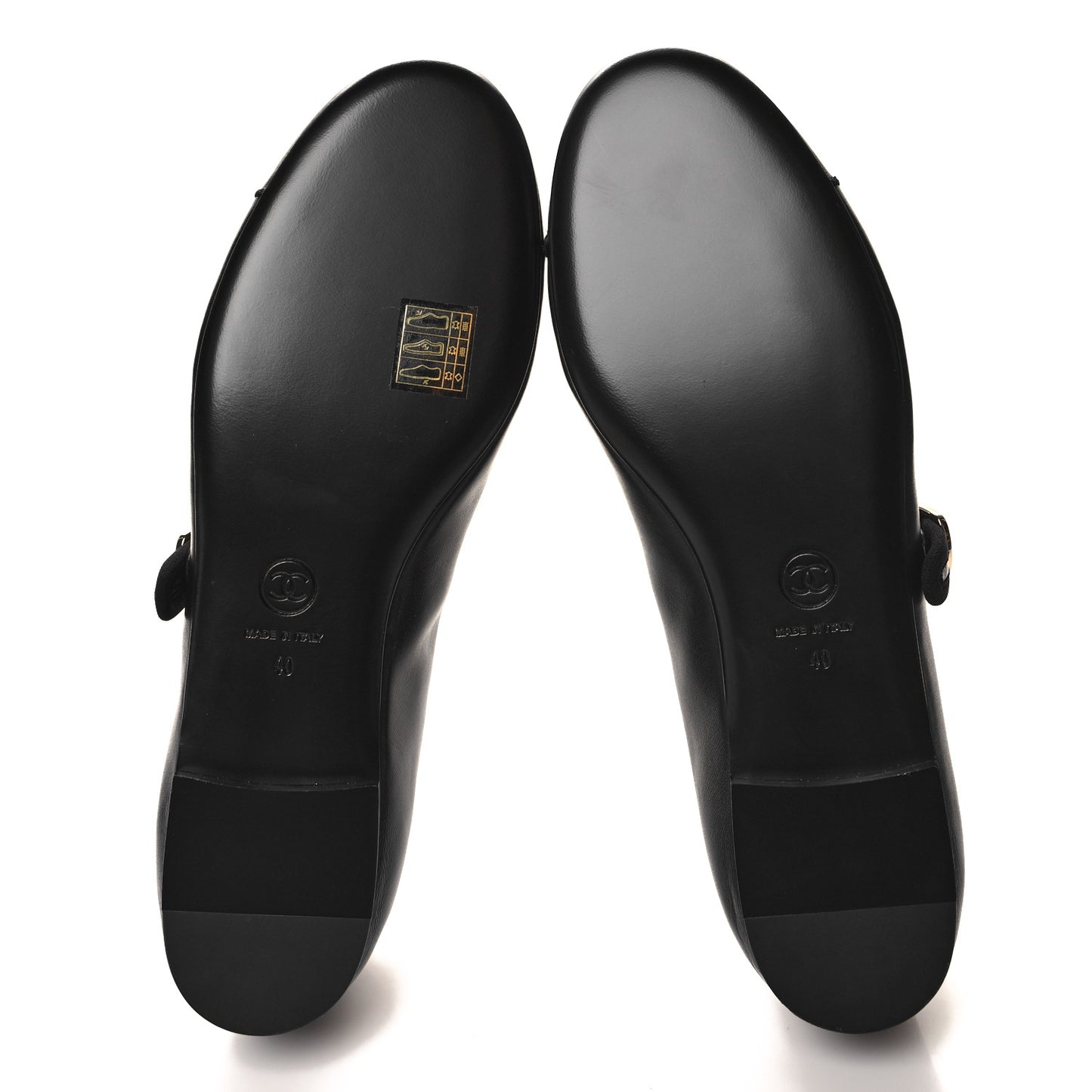 Lambskin Mary Jane Flats 40 Black