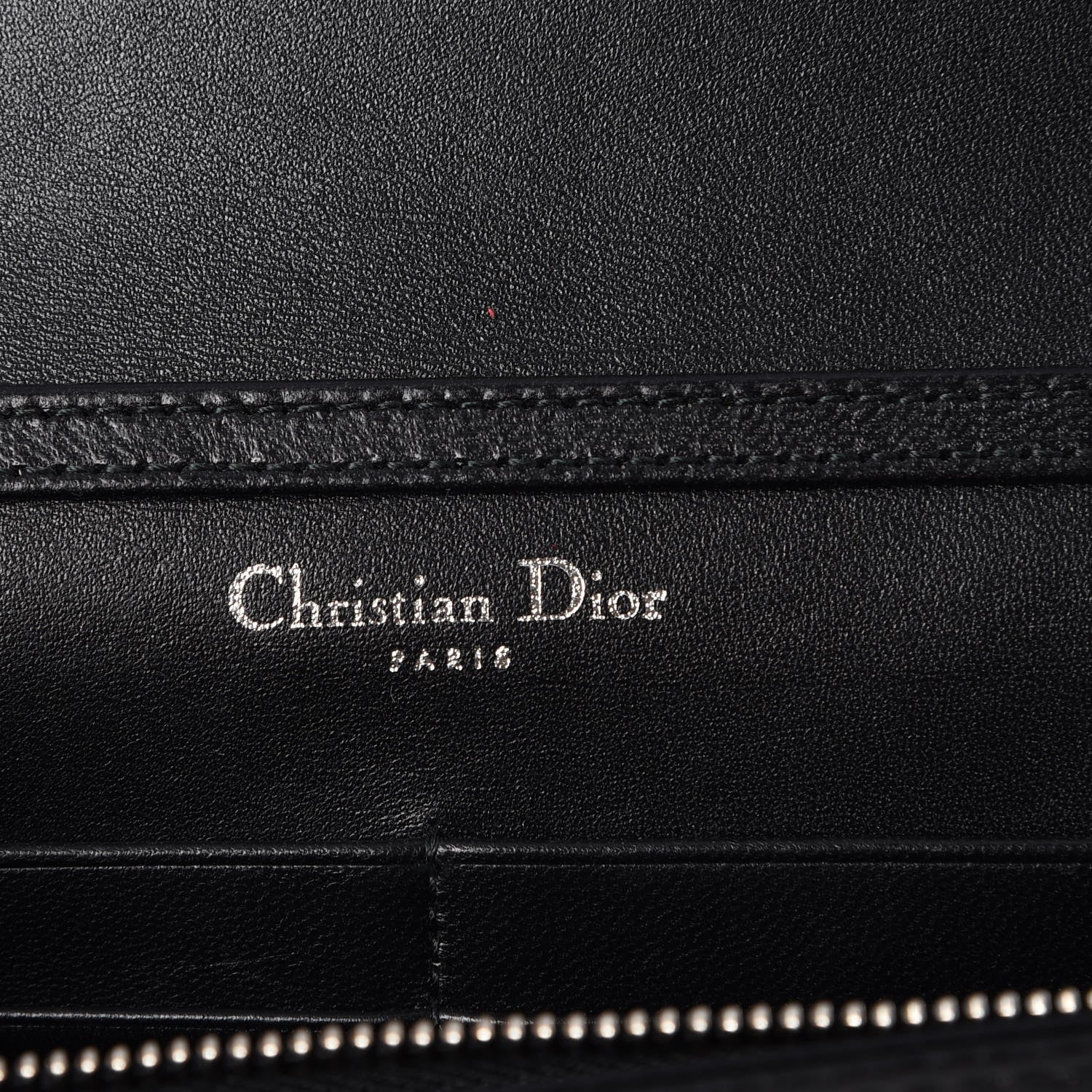 Christian Dior Grained Calfskin Diorama Wallet on Chain Pouch Black 6 of 8