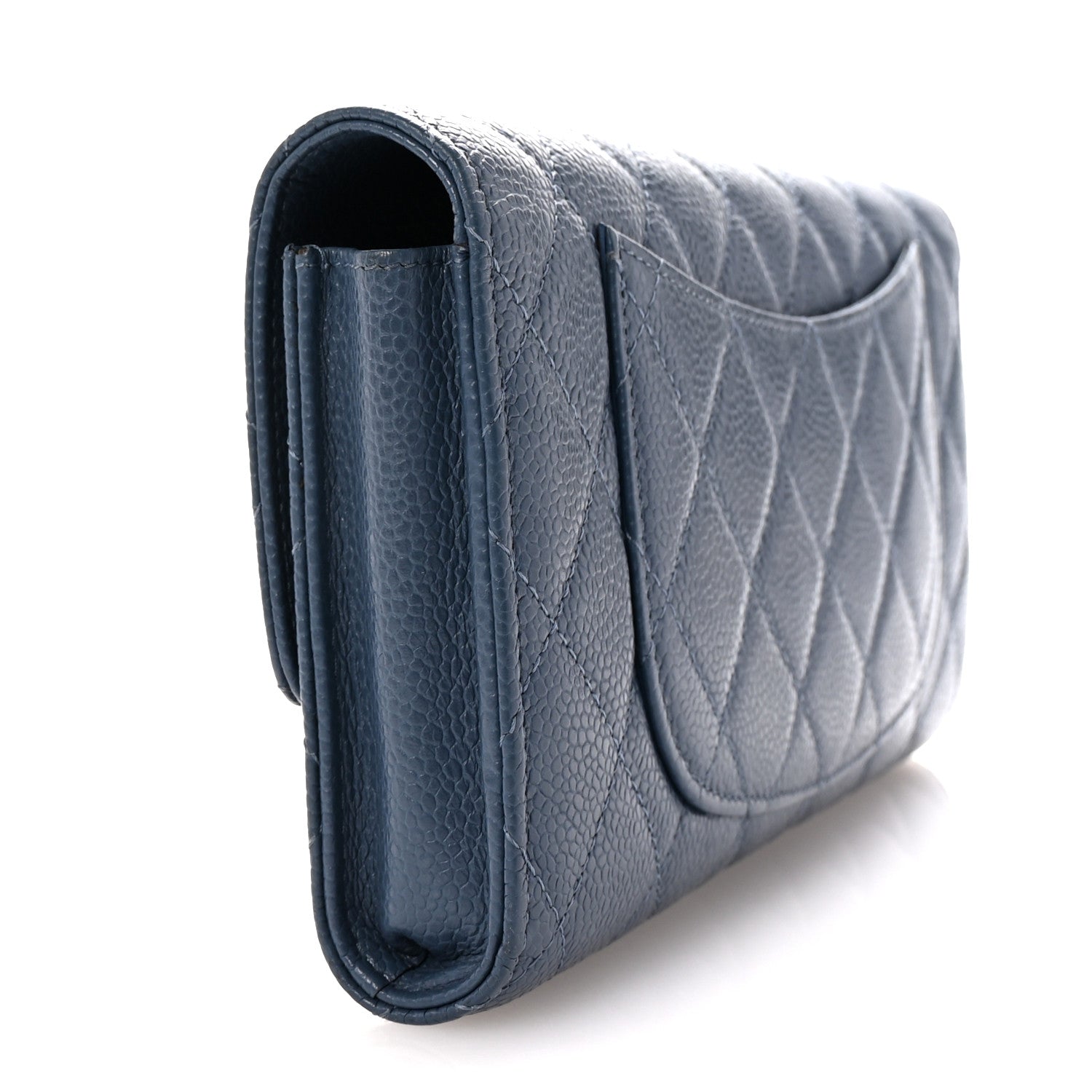 Chanel Caviar Quilted Travel Wallet Blue 4 of 9