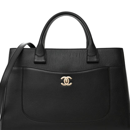 Chanel Grained Calfskin Small Neo Executive Shopper Tote Black 8 of 11