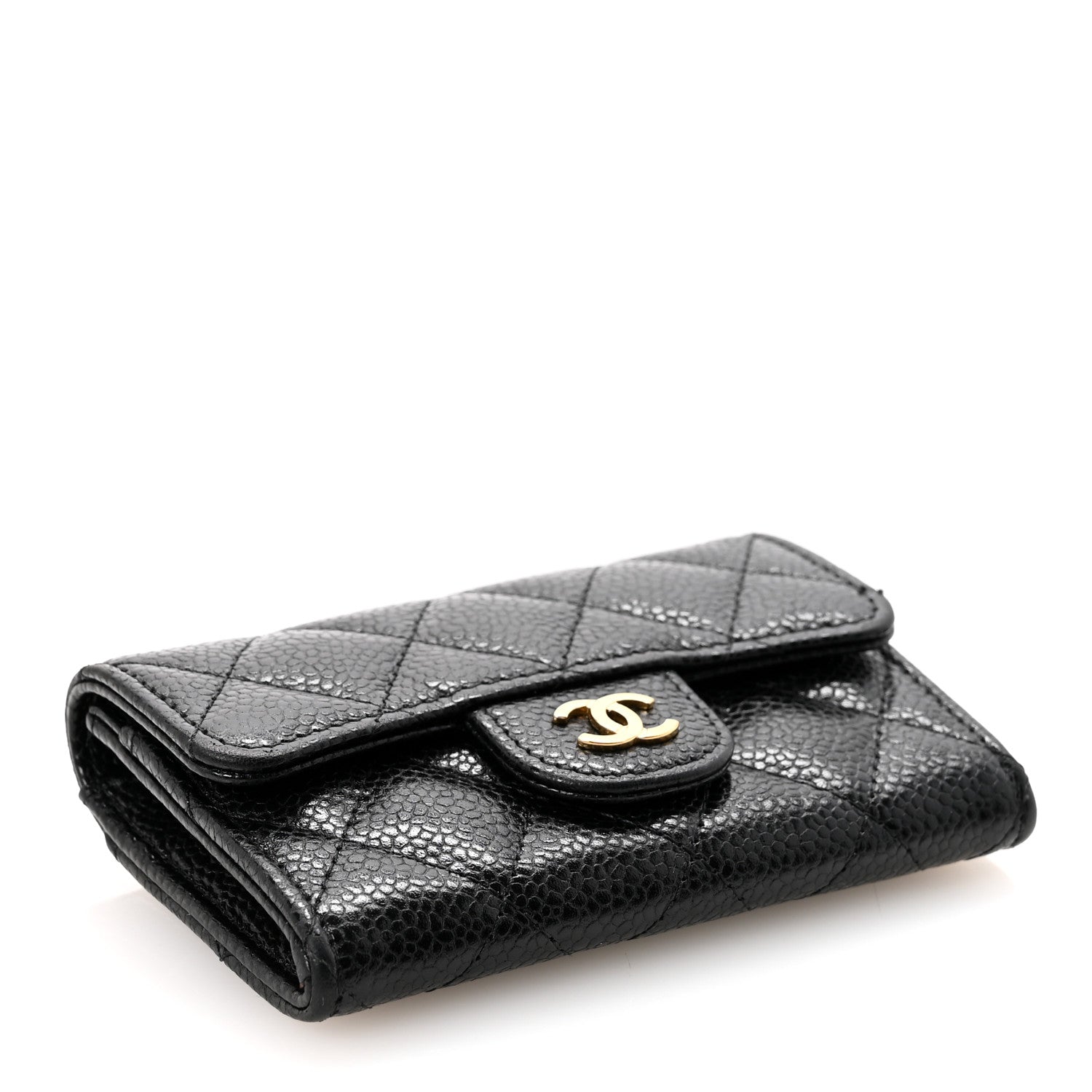 Chanel Caviar Quilted Flap Card Holder Wallet Black 4 of 9