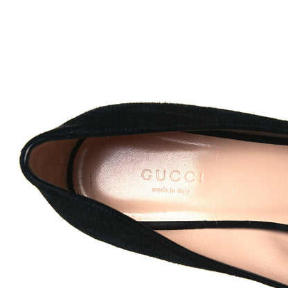 Gucci Kid Scamosciato GG Marmont Fringe 50mm Loafer Pumps 37.5 Black 7 of 12