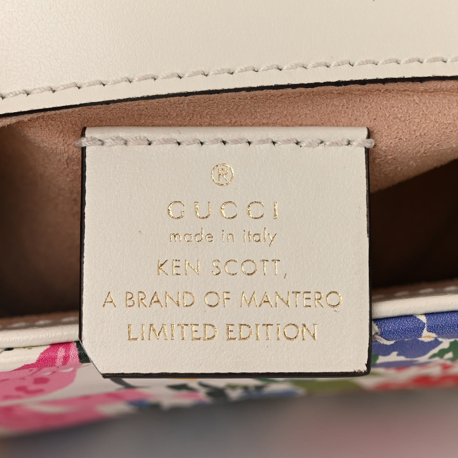 Gucci X KEN SCOTT Calfskin Matelasse Floral Print Super Mini GG Marmont Shoulder Bag Ivory Pink 6 of 10
