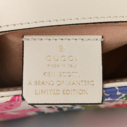 Gucci X KEN SCOTT Calfskin Matelasse Floral Print Super Mini GG Marmont Shoulder Bag Ivory Pink 6 of 10