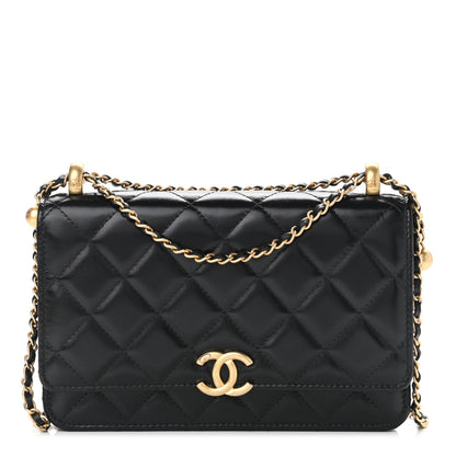 Chanel Calfskin Quilted Perfect Fit Wallet On Chain WOC Black 1 of 12