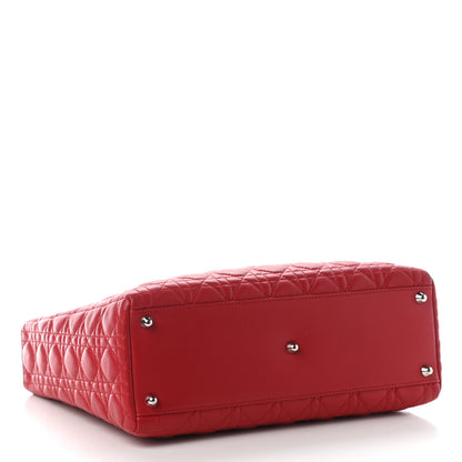 Christian Dior Lambskin Cannage Large Lady Dior Red 4 of 9