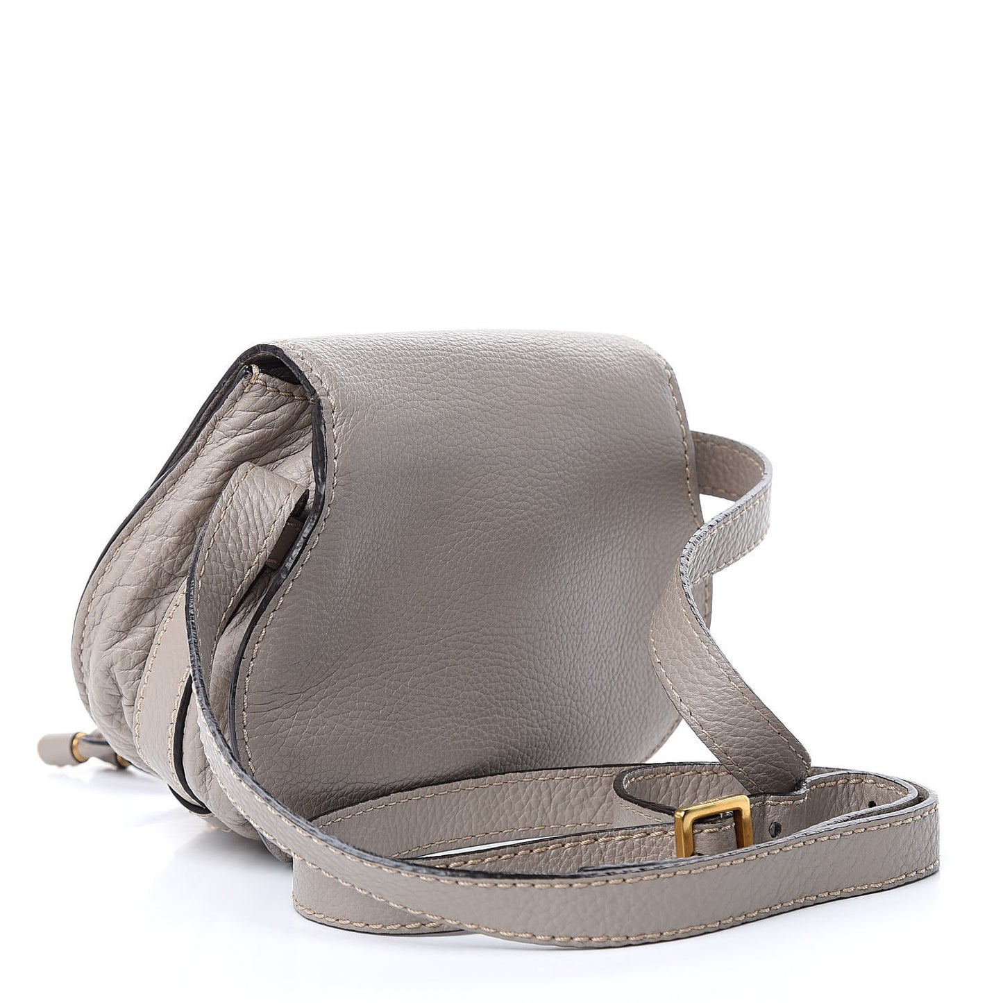 Calfskin Mini Marcie Round Crossbody Bag Cashmere Grey