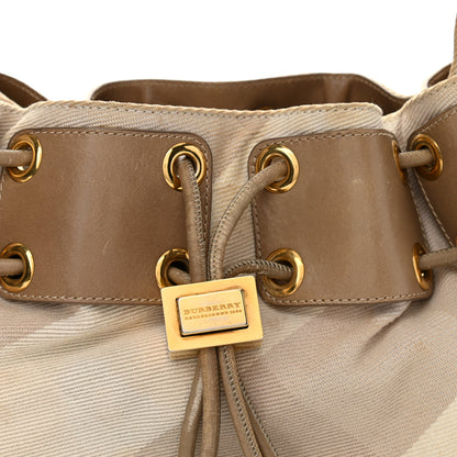 Burberry Calfskin Summer Check Mason Warrior Hobo Beige 9 of 12