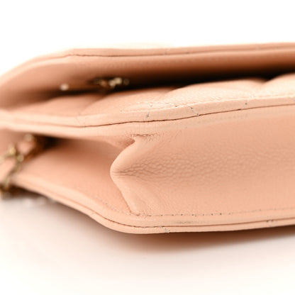 Chanel Caviar Quilted Wallet on Chain WOC Light Pink 10 of 11