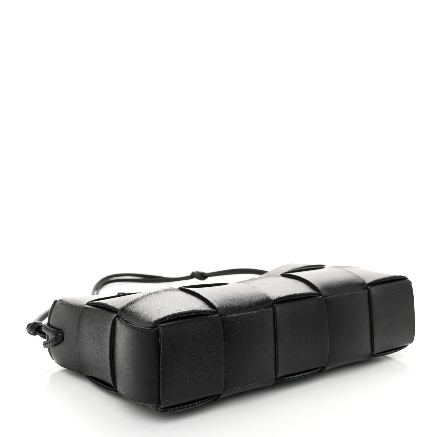 Calfskin Maxi Intrecciato Cassette Pouch On Strap Black