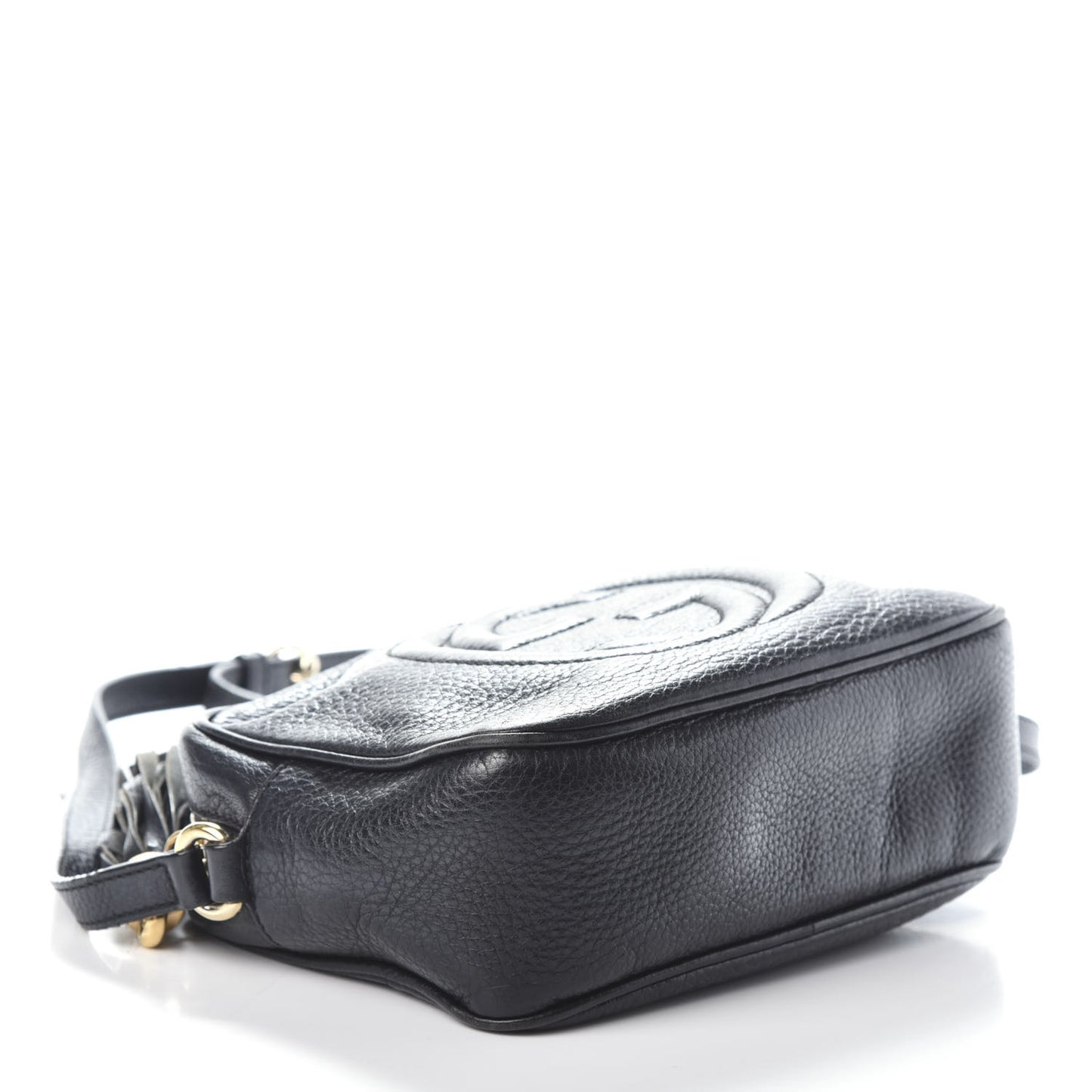 Pebbled Calfskin Small Soho Disco Bag Black