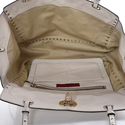 Valentino Garavani Vitello Medium Rockstud Tote Ivory 8 of 20