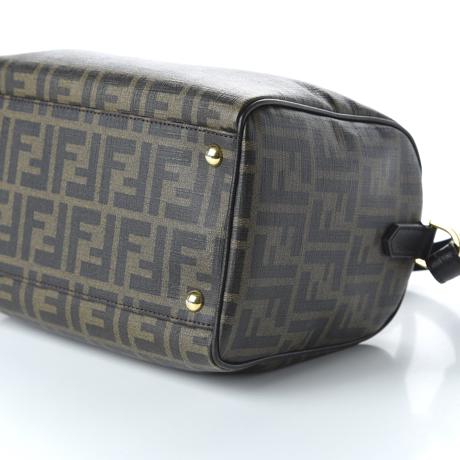 Fendi Zucca Spalmati Vitello Elite Medium Convertible Boston Satchel Tobacco Ebano 7 of 12