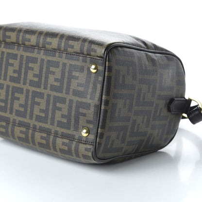 Fendi Zucca Spalmati Vitello Elite Medium Convertible Boston Satchel Tobacco Ebano 7 of 12