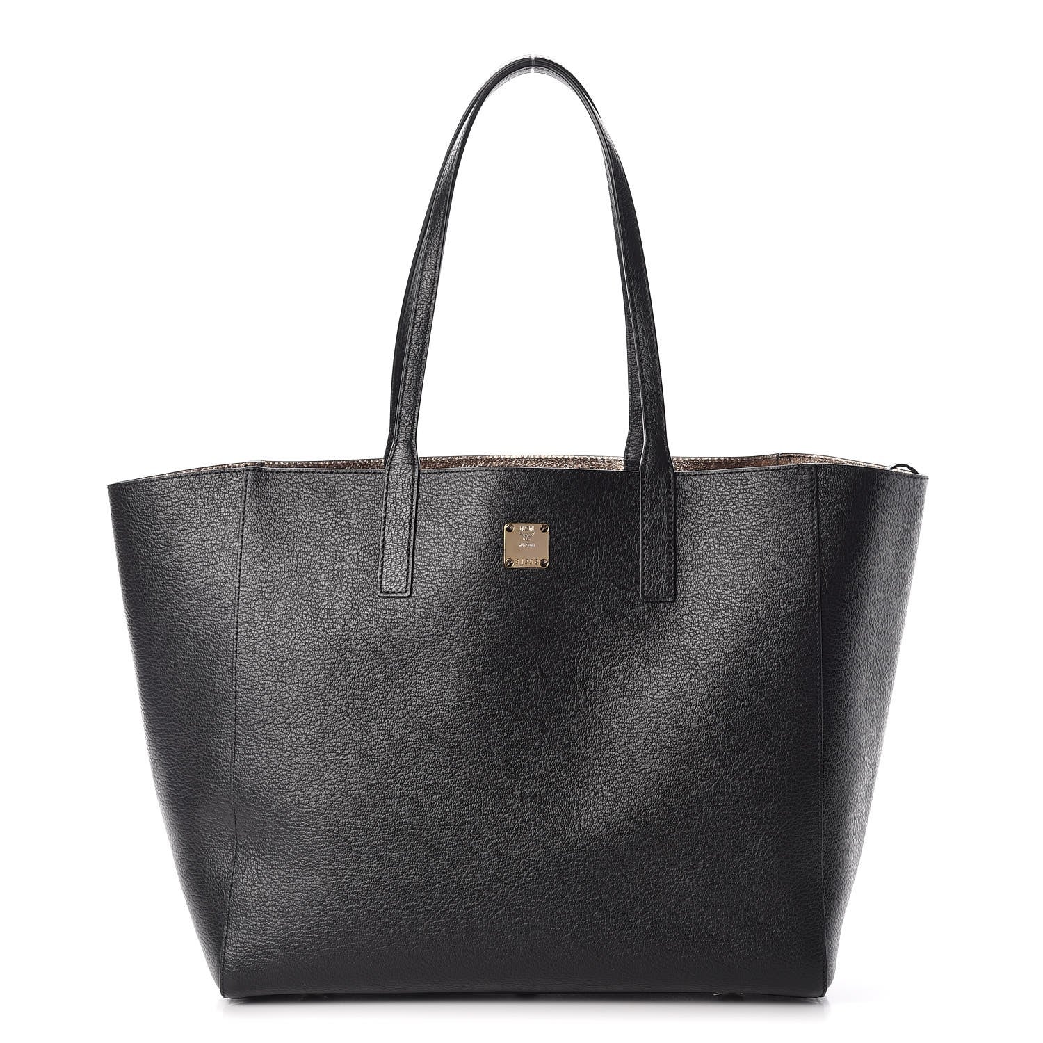 MCM Grained Calfskin Medium Reversible Wandel Tote Black 1 of 11