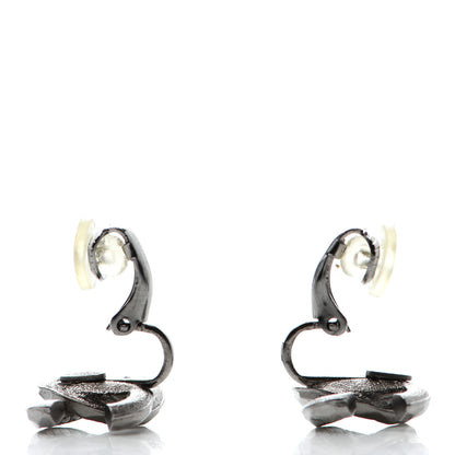 Chanel Crystal CC Clip on Earrings Ruthenium 3 of 4