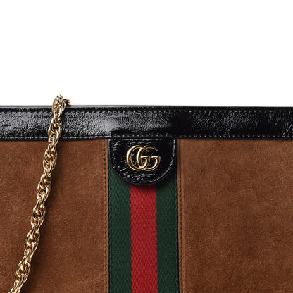 Gucci Suede Patent Web Small Ophidia Chain Shoulder Bag Nocciola Black 10 of 10