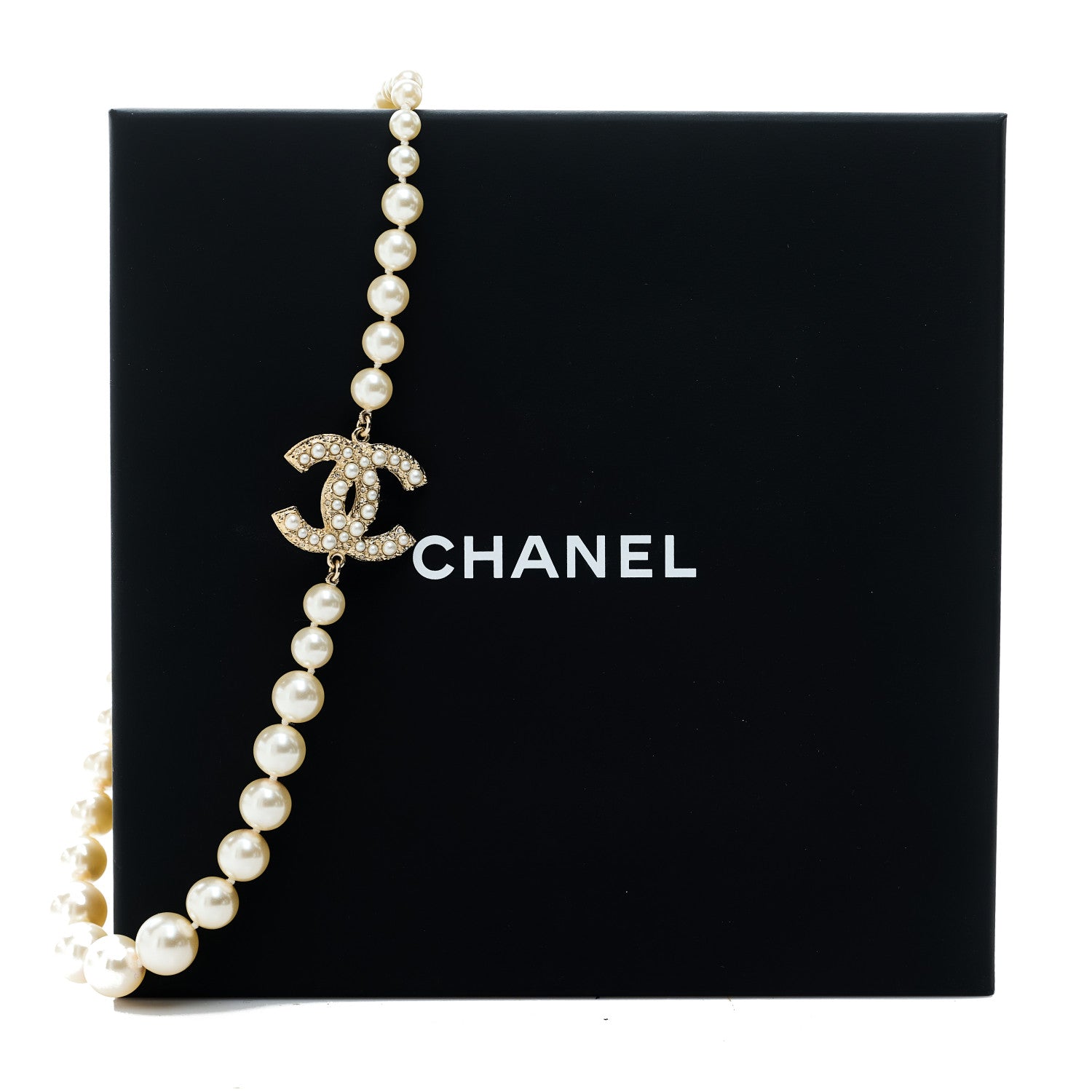 Chanel Pearl CC 100th Anniversary Necklace Light Gold 6 of 6