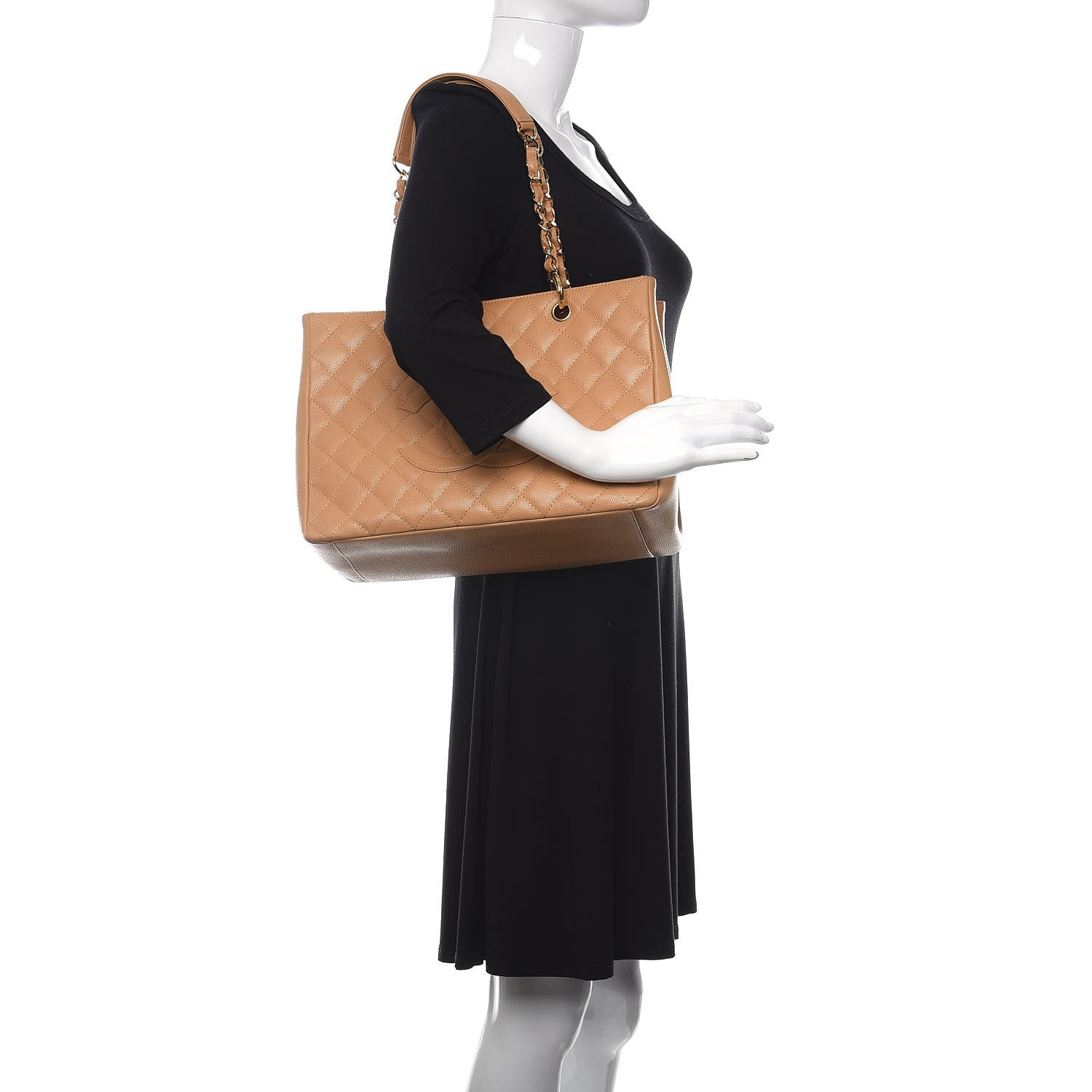 Chanel Caviar Quilted Grand Shopping Tote GST Beige Clair 2 of 10