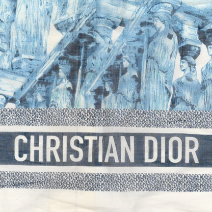Christian Dior Cotton Athens Print Sarong Blue Ecru 2 of 3