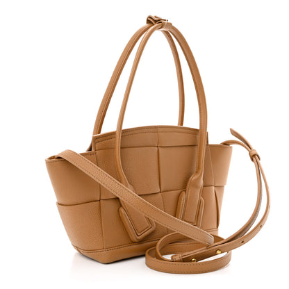 Bottega Veneta Grained Calfskin Maxi Intrecciato Mini Arco Caramel 3 of 11