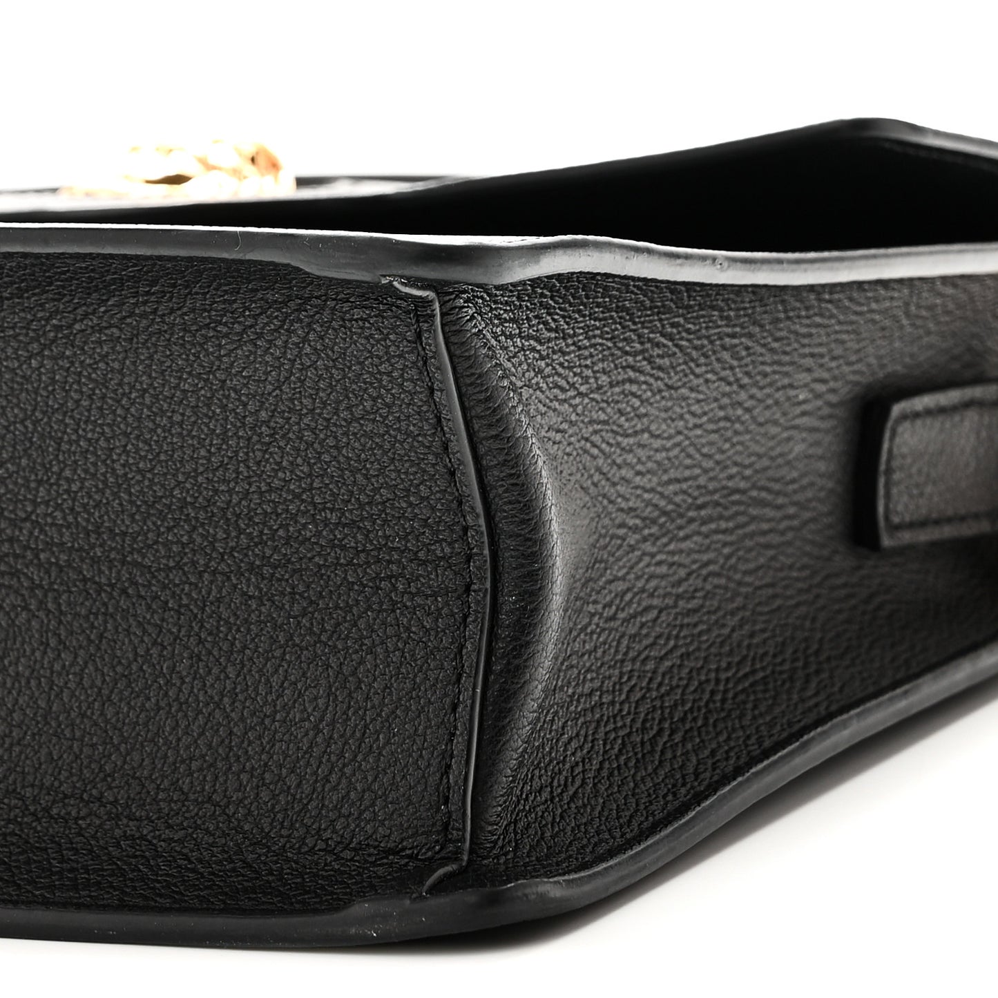 Calfskin La Medusa Top Handle Shoulder Bag Black