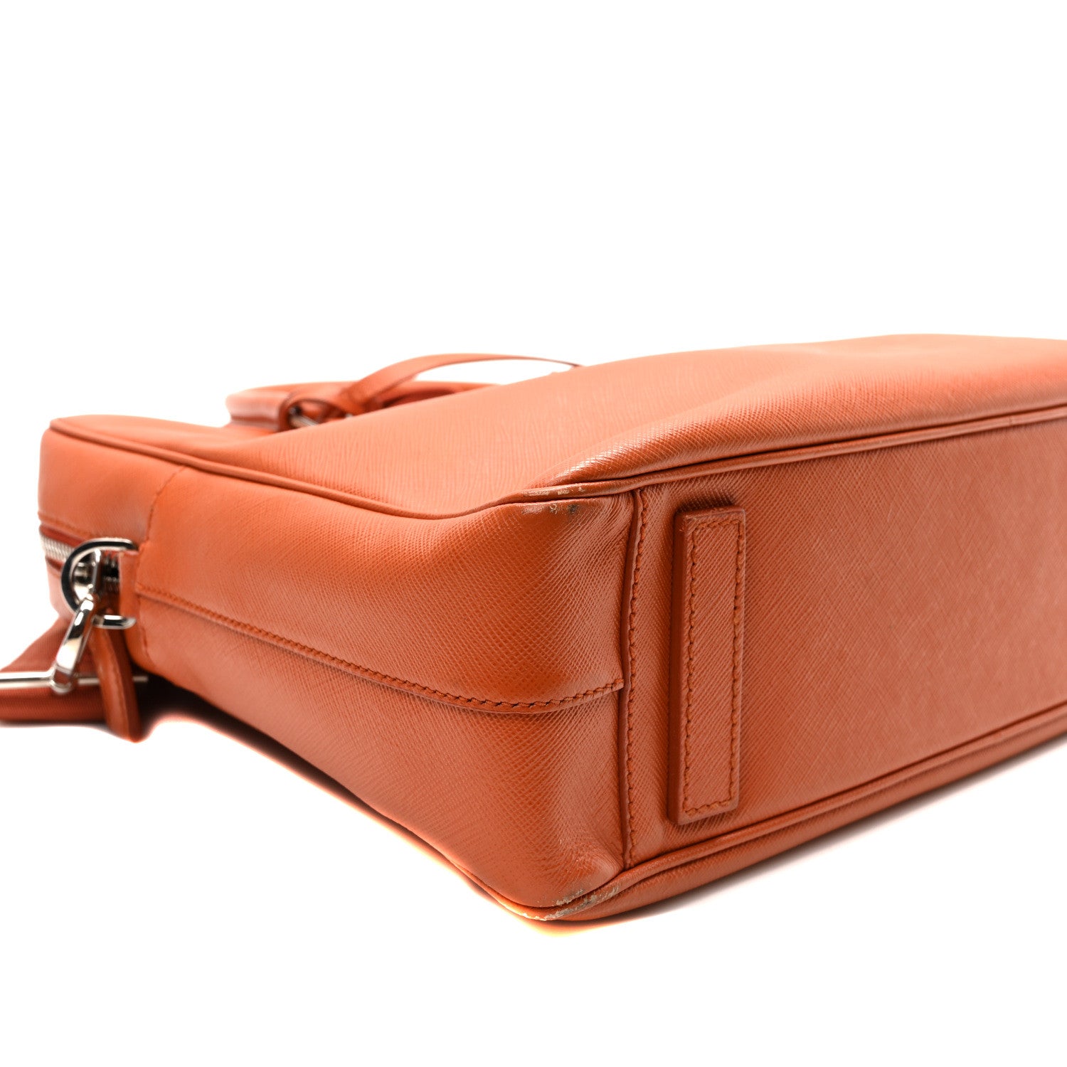 Prada Saffiano Travel Briefcase Papaya 8 of 9