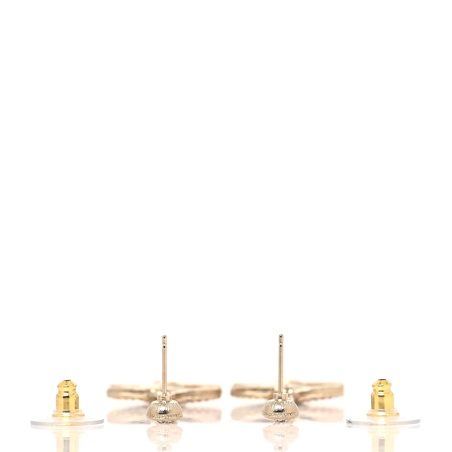 Chanel Crystal CC Drop Earrings Gold Multicolor 3 of 4