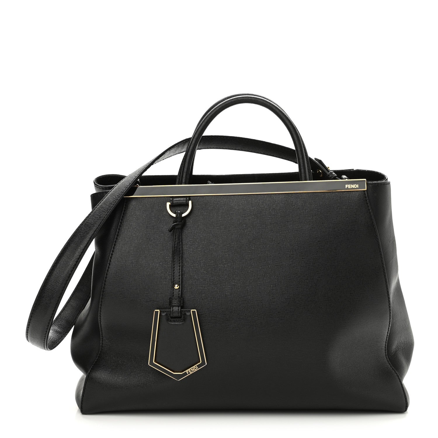 Fendi Vitello Elite Regular 2Jours Tote Black 1 of 10