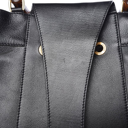 Gucci Calfskin XL Bamboo Drawstring Sling Black 10 of 10