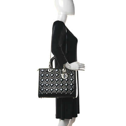 Christian Dior Patent Cannage Large Lady Dior Black 2 of 12