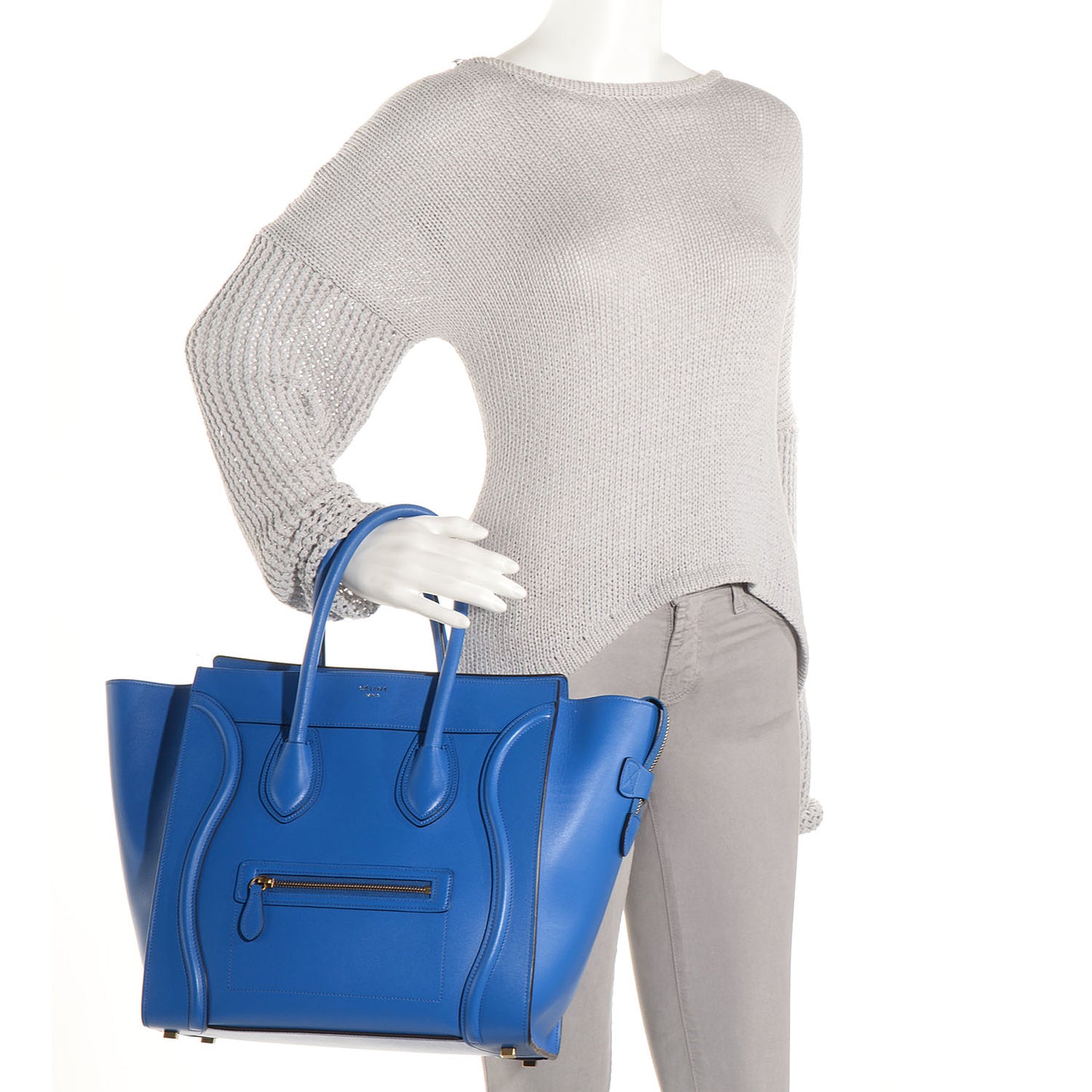 Palmelato Leather Mini Luggage Bag Electric Blue