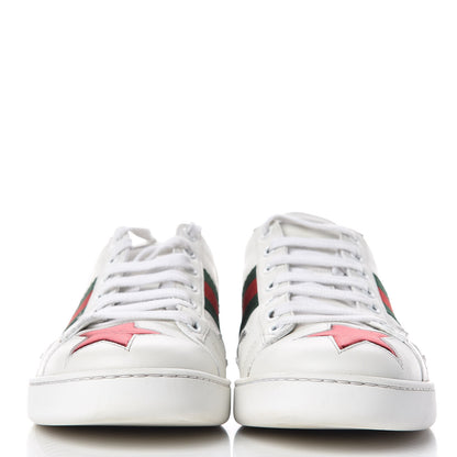Gucci Calfskin Ayers Web Star Embroidered Womens Ace Sneakers 38 White Multi 2 of 14